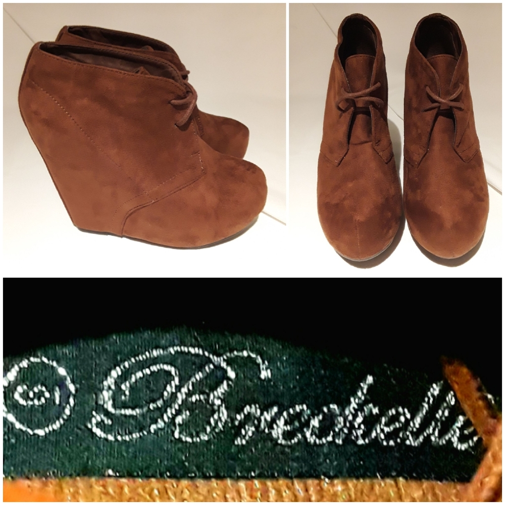 Breckelles Wedge Heel Suede Boots